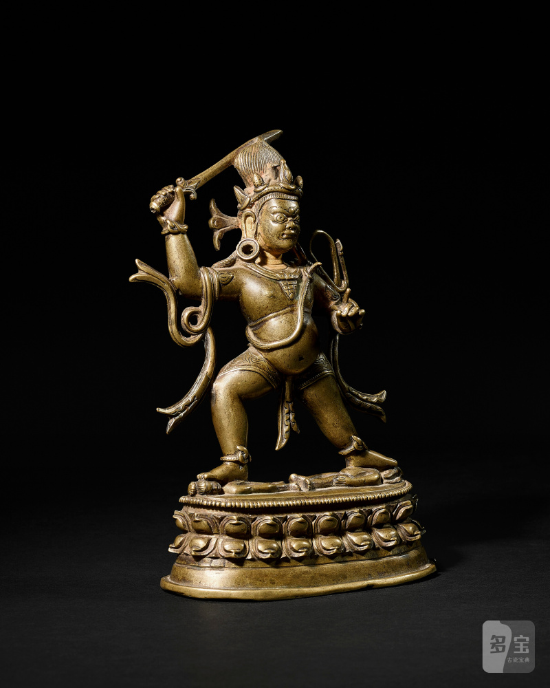 STATUE D'ACALA EN BRONZE DORÉ  TIBET, XIIIE-XIVE SIÈCLE - 图3